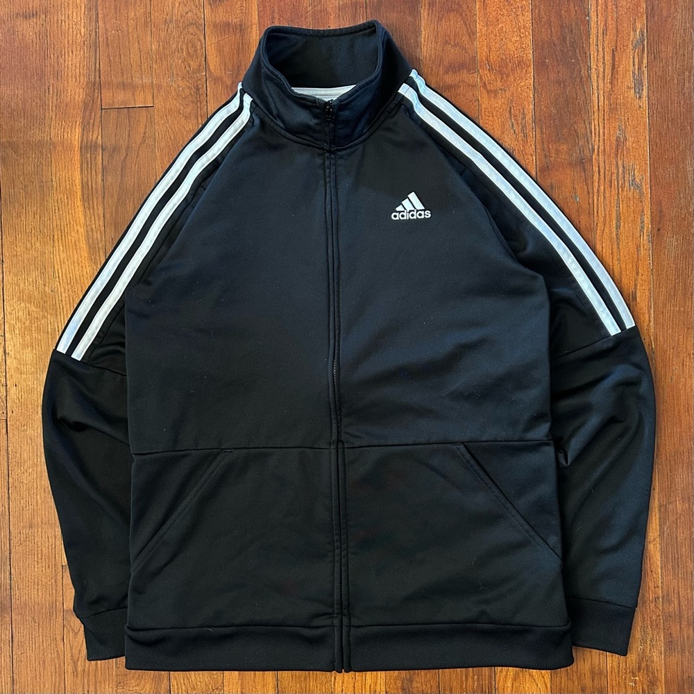 Vintage Y2K Adidas Soccer Blokecore Black White Zip Up Track Jacket XS
